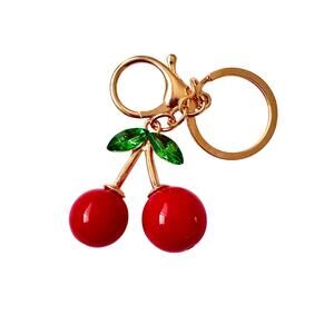Cherries bag charm key chain NEW